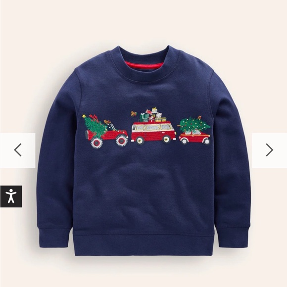 Mini Boden Cosy Festive Sweatshirt 2-3y NWT - Picture 1 of 7